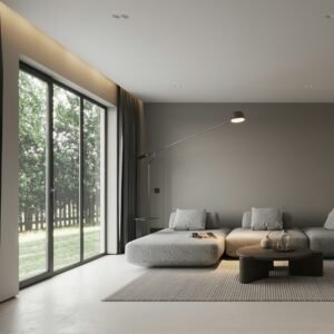Painel para TV Damasco Off White/Ripado