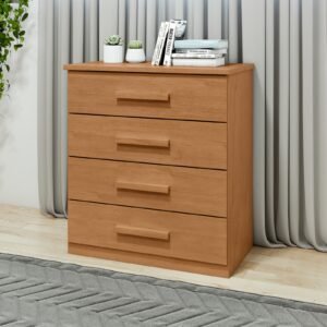 Cômoda 4 Gavetas Baião Amêndoa Clean - LOPAS
