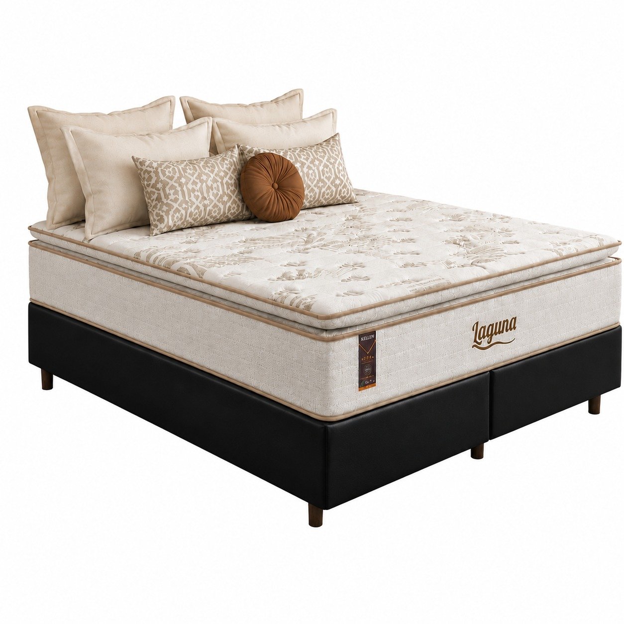 Colchão Queen Laguna Plus 28 cm D26 Molas Ensacadas + Base Simples Corino Preto – KING KONFORT COLCHÕES + BIOSTAR - Imagem 2