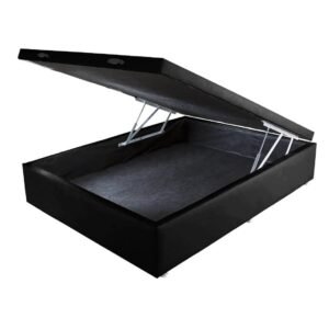 Base Box Casal Baú Corino Preto - BIOSTAR