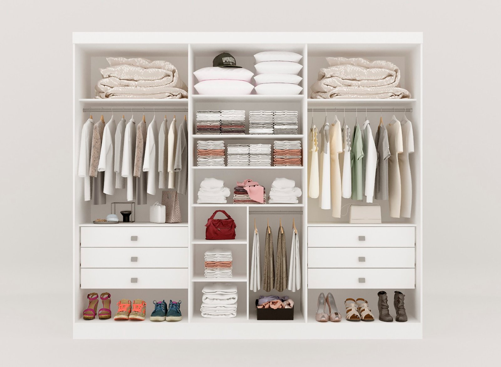 Guarda-Roupa 6 Portas Da Vinci 2,75 m Branco - D'DORO MÓVEIS - Imagem 3