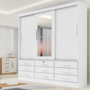 Guarda-Roupa 3 Portas Meridian 2,00 m Branco - D DORO MOVEIS