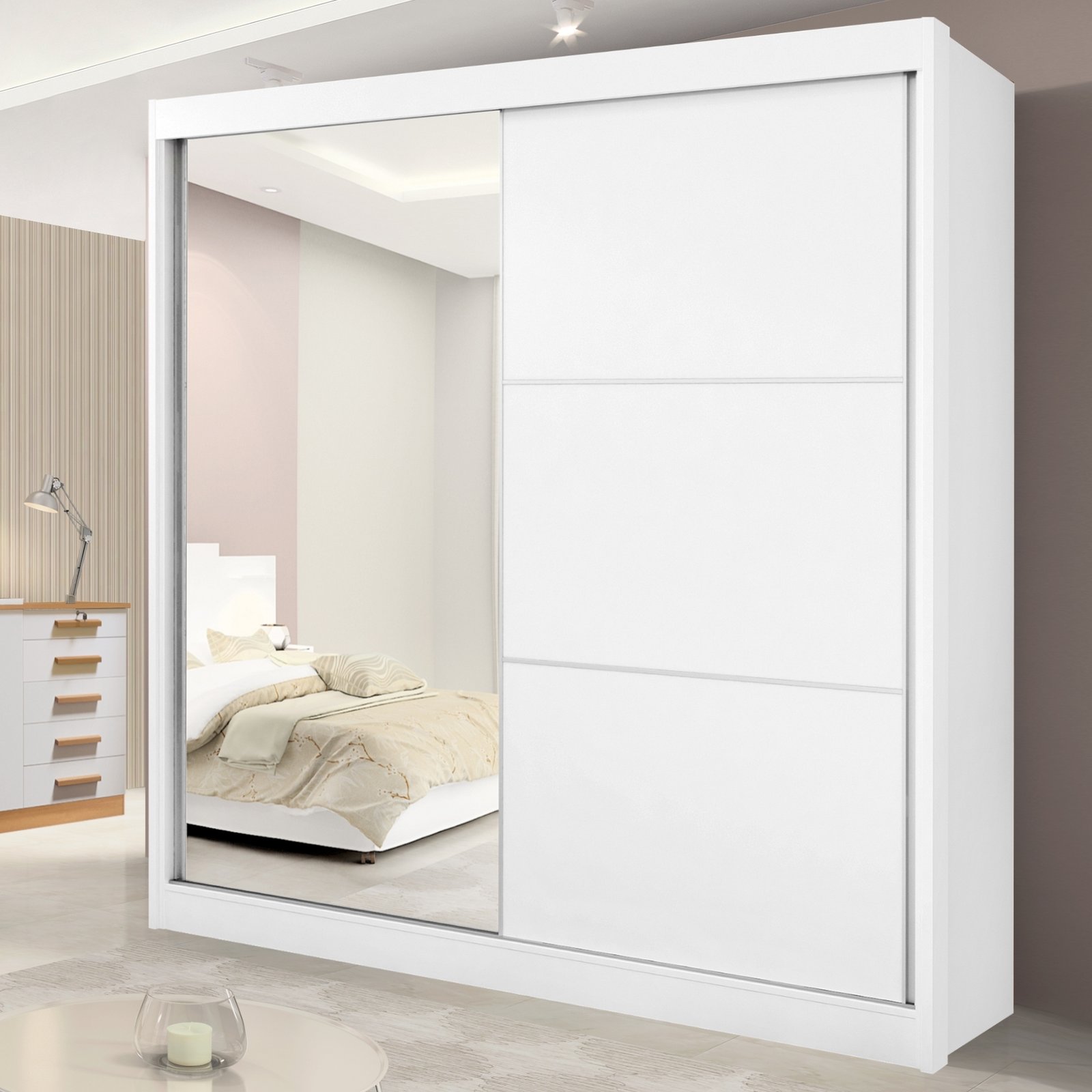 Guarda-Roupa 2 Portas Titanium 2,20 m Branco - D'DORO MÓVEIS