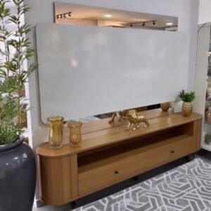 Home até 65" Creta TB303E Off White/Freijó - DALLA COSTA
