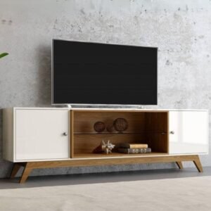 Rack até 60" Thor R418 Off White/Freijó - DALLA COSTA