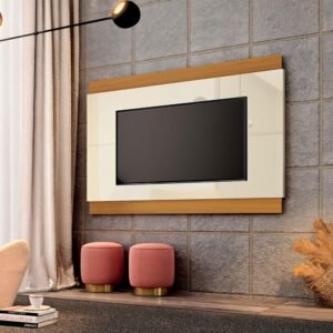 Painel até 75" Legacy 2.0 Off White/Cedro Natural - EDN MÓVEIS
