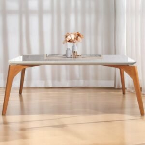Mesa Tiradentes 120 Imbuia Natural/Vidro Off White - MARKA MÓVEIS