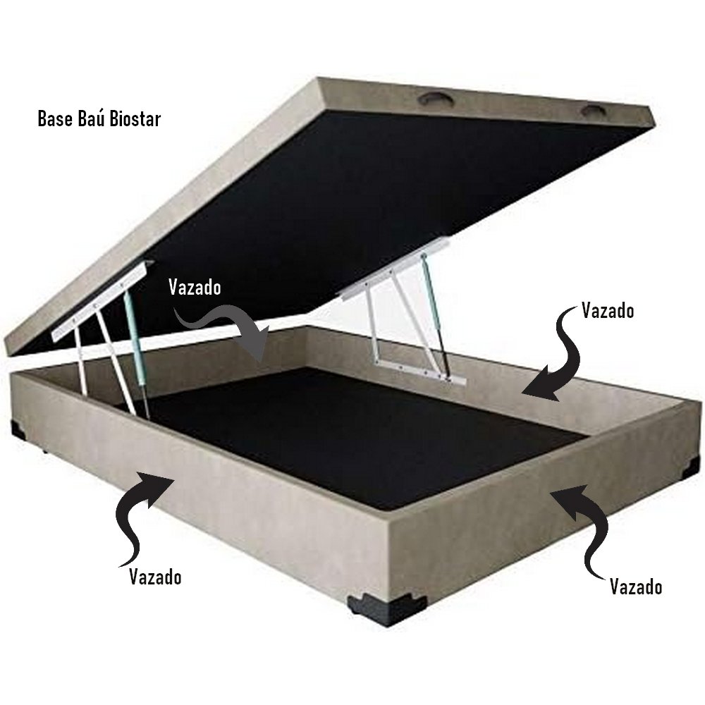 Base Box Queen Bau Corino Marrom - BIOSTAR - Imagem 2