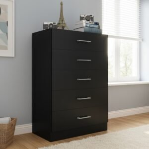 Cômoda 5 Gavetas Aruba Preto - FELLICCI