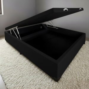 Base Box Casal Baú Corino Preto - ALTO NÍVEL CAMAS E COLCHÕES