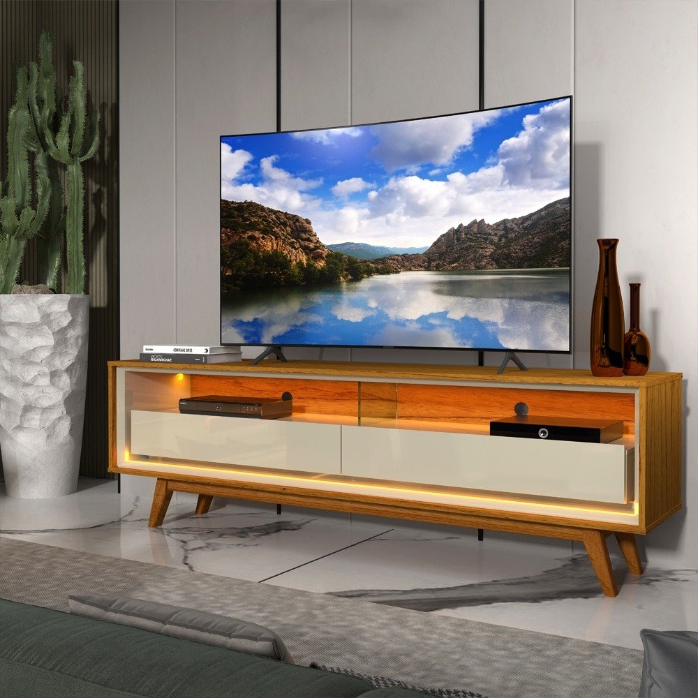 Rack ate 65" Requinte 172 Naturale/Off White - GELIUS