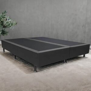 Base Box Queen Simples Corino Preto - ALTO NÍVEL CAMAS E COLCHÕES