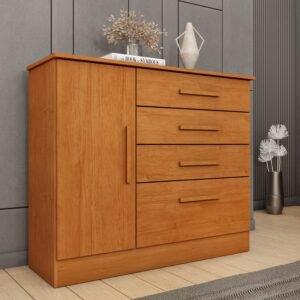 Cômoda 4 Gavetas com Sapateira Chicago/Berlim Cinamomo - TCIL