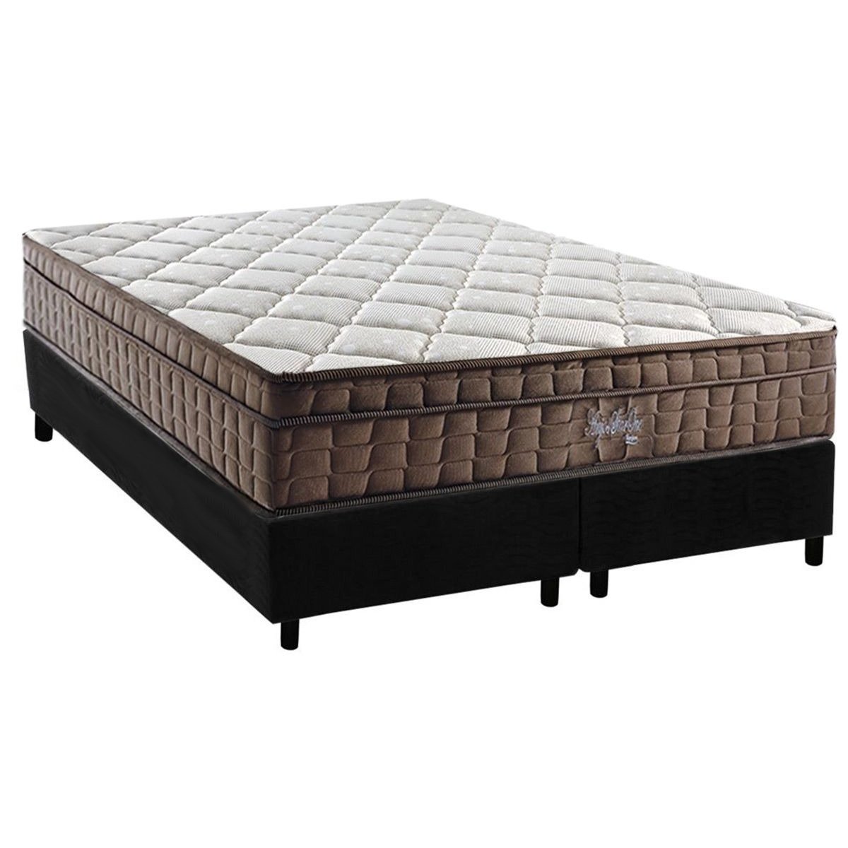 Colchão Queen Star One D28/AG D70 + Base Box Simples Corino Preto – ANJOS COLCHÕES + ALTO NÍVEL CAMAS E COLCHÕES - Imagem 2