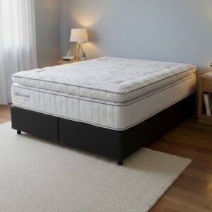 Colchão Queen New Freedom 32 cm D33 Molas Ensacadas + Base Simples Corino Preto – ORTOBOM + ALTO NÍVEL